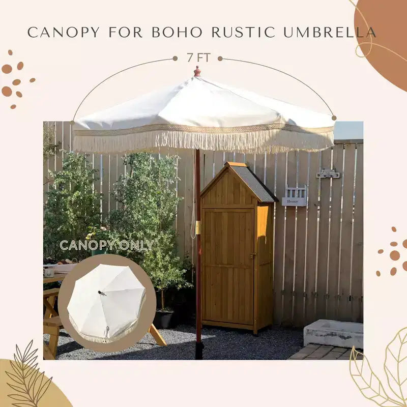 Remplacement de toile de parasol à franges, parasol de jardin extérieur