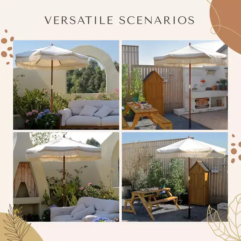Remplacement de toile de parasol à franges, parasol de jardin extérieur