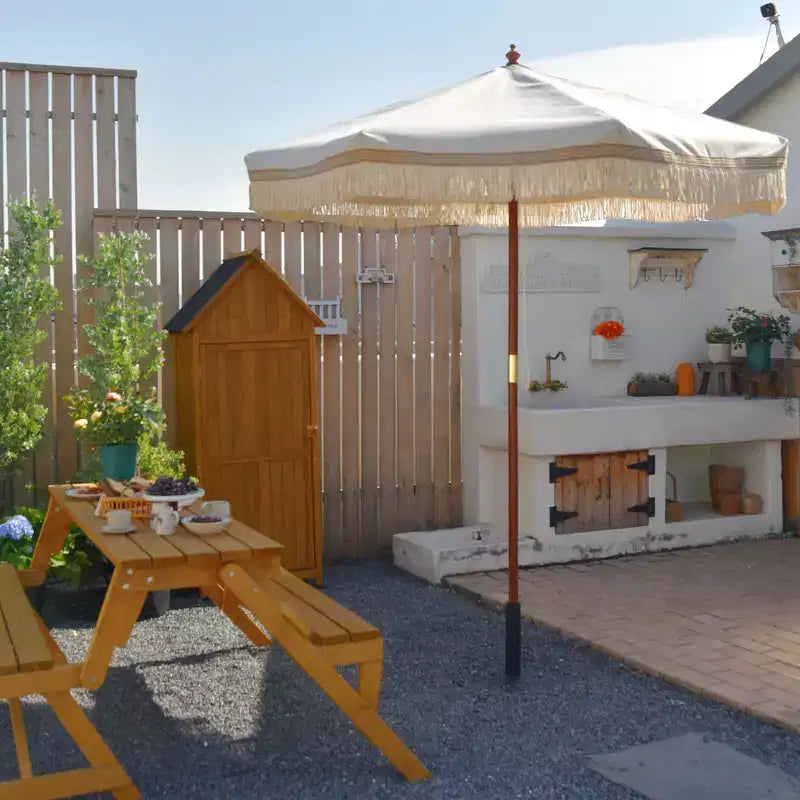 Remplacement de toile de parasol à franges, parasol de jardin extérieur